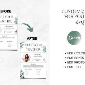 Meet the Teacher Flyer Template, Teacher Newsletter, Back to School ...