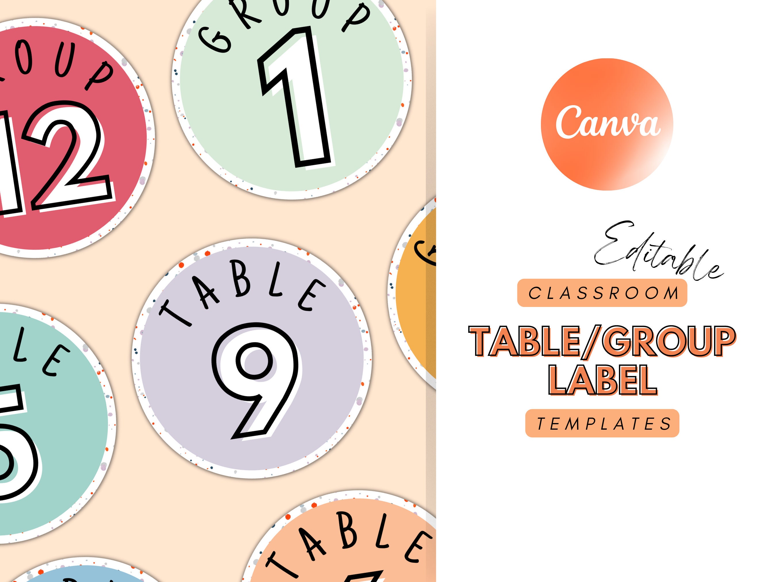 Classroom Table Labels Group Signs Table Numbers Pack Group Etsy