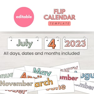 Flip Calendar | Classroom Calendar, Calendar Display, Classroom Decor, Classroom Display