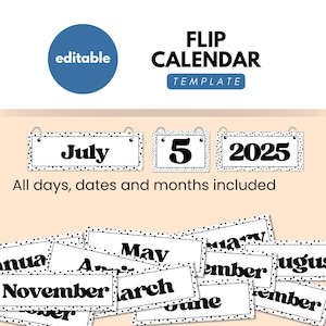 Dots Flip Calendar, Classroom Calendar, Calendar Display, Classroom Decor, Classroom Display, Dotty Themed
