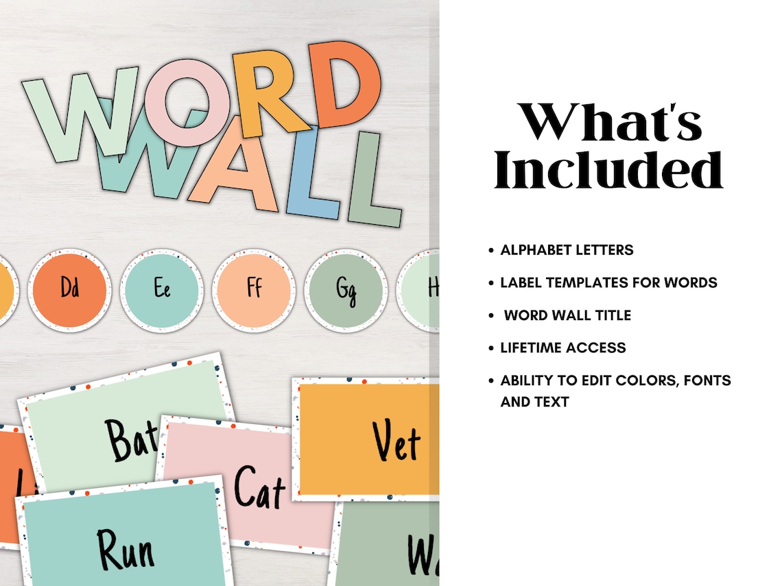 Small Words Display Word Wall Display Classroom Word Display, Classroom Decor, Classroom ...
