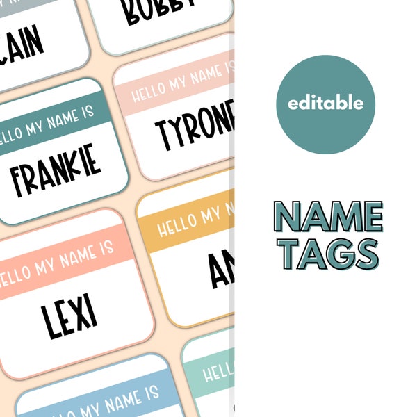 Name Tags, Desk Plates, First Day of School, Classroom Decor, Classroom Display, Birthday Display