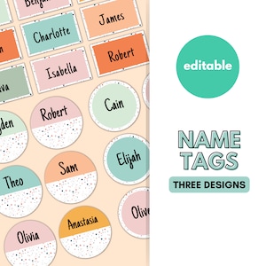 Name Tags | Desk Plates, Classroom Decor, Classroom Display, Birthday Display, Spotty Month Labels