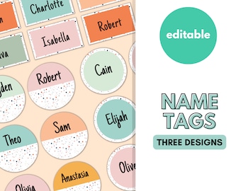 Name Tags, Desk Plates, Classroom Decor, Classroom Display, Spotty Name Labels