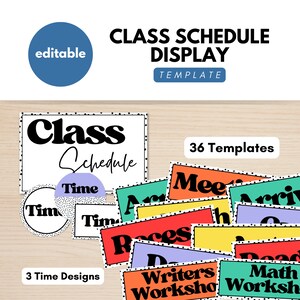 Dots Class Schedule Display, Pastel Classroom Schedule, Classroom Decor, Classroom Display, Dotty Themed