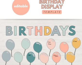 Classroom Birthday Display | Birthday Board, Classroom Birthdays, Birthday Chart, Student Birthdays, Birthday Bulletin