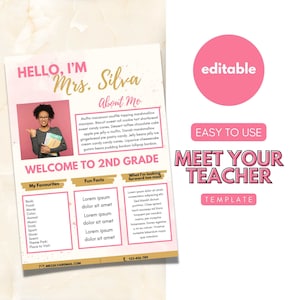 Meet The Teacher Flyer Template, Teacher Newsletter, Back To School