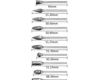 Satz hochwertiger Fräser, Hartmetall (10 Stück, 3 mm Schaft)