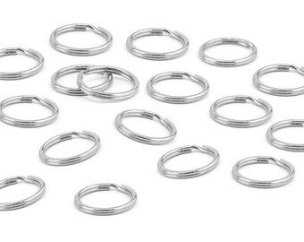 Set van 180 metalen sleutelringen voor sleutelhangers (12 mm, vernikkeld)