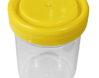 Set mit 30 Probengläsern mit gelbem Deckel (120 ml, PP-Kunststoff)