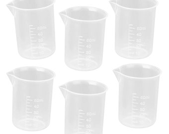 Set mit 30 Mini-Messbechern (50 ml, transparent, PP, für den häufigen Gebrauch)