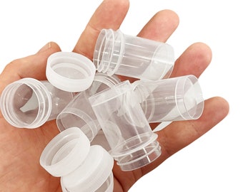 Set di 100 barattoli di plastica (20 ml) con tappi a vite