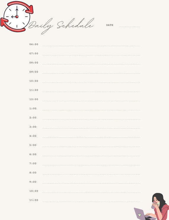 Daily Schedule Etsy