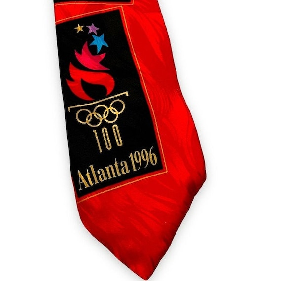 Vintage 1996 Summer Olympics Atlanta 100% Silk Re… - image 1