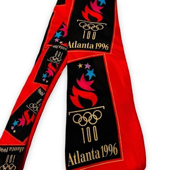 Vintage 1996 Summer Olympics Atlanta 100% Silk Re… - image 2