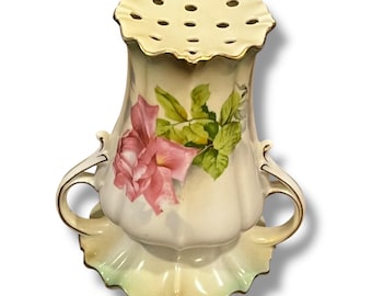 Porta alfileres de sombrero RS Prussia, decoración de rosa rosa, marca de estrella roja