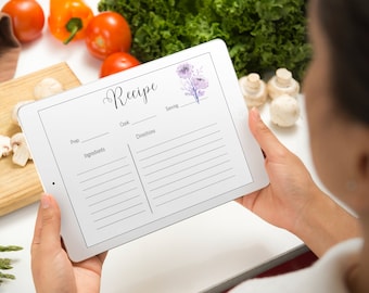 Purple Recipe Cards