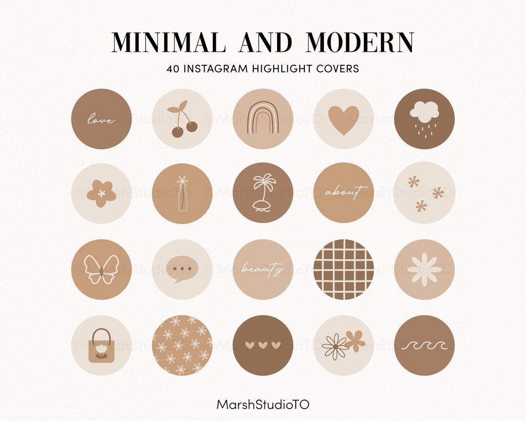 40 Minimal and Modern Instagram Highlight Cover Trendy Icons - Etsy