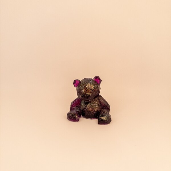 Handmade 3D Geometric Resin Teddy Bear, Animal Figures, bear statue, bear lover gifts, paperweight, unique home decoration, desk decoration