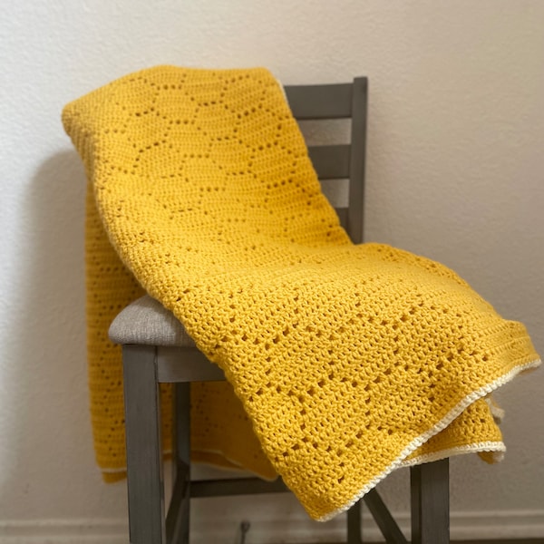 Honeycomb Blanket Crochet Pattern (Pattern only)