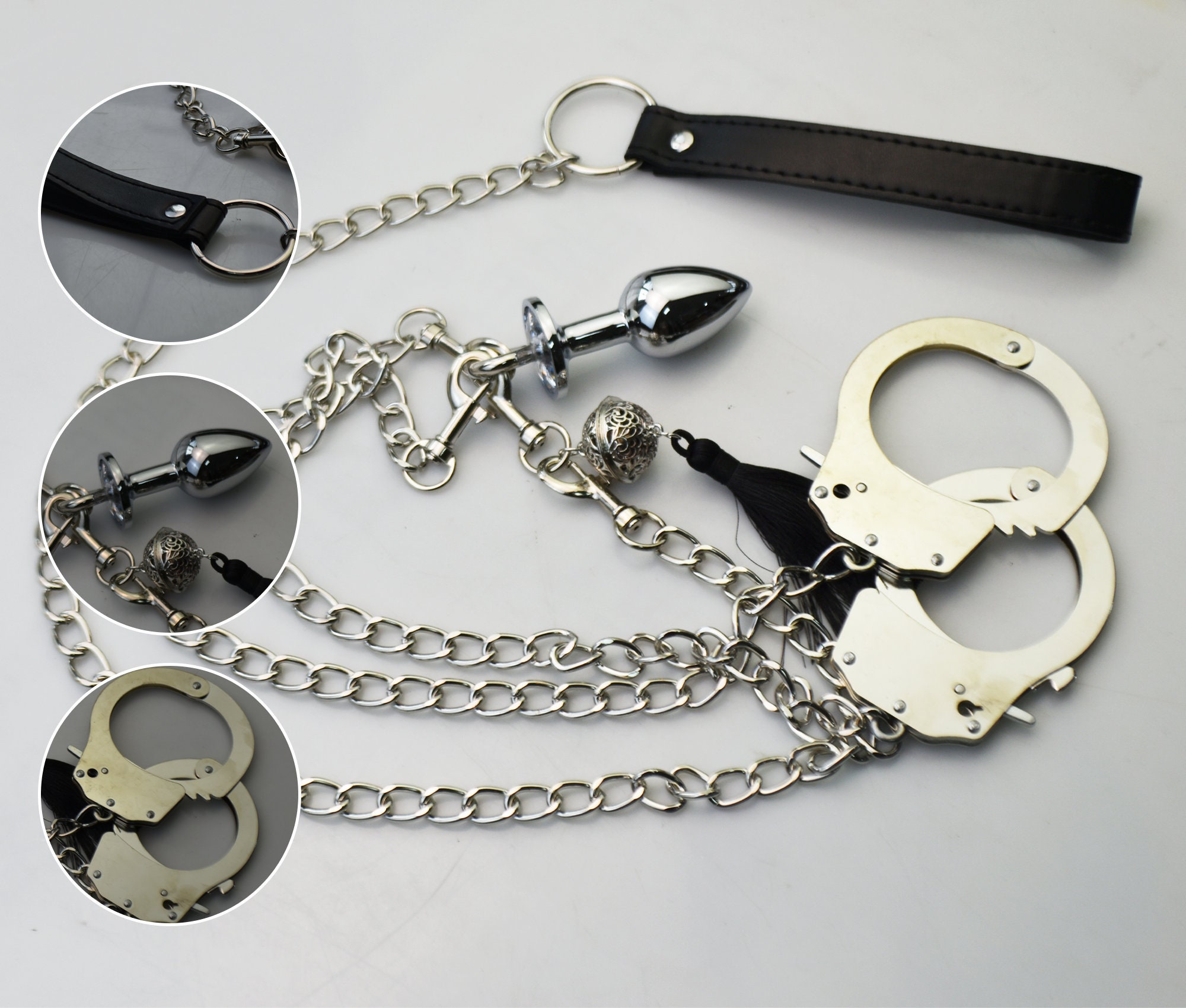 Esposas Anal Plug Butt Bondage Metal Restricción Fetish SM foto