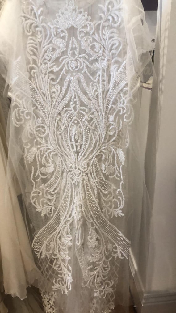 Panel bordado a mano con cuentas, lentejuelas y piedras (para