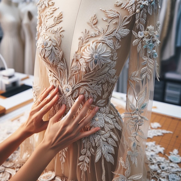 Oscar de la renta inspo 2024  hand embroidery 3dfloral applique Bridal Bodice, Corset for Bride, Evening Gown,  haute couture blouse
