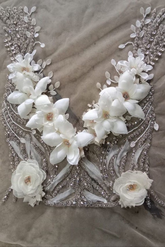 Elie Saab Inspired Bridal Corset Made to Measure , Hand Embroidery With  Flower Applique Wedding Dress, Communion, Christening Gown Sweet 16 - Etsy