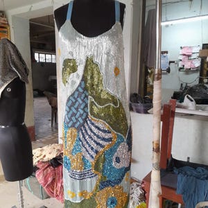 Oscar De La Renta haute couture inspired hand embroidery Dress for evening wear, cocktail party, reception dress custom made image 6
