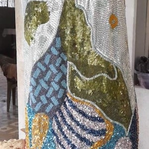Oscar De La Renta haute couture inspired hand embroidery Dress for evening wear, cocktail party, reception dress custom made image 1