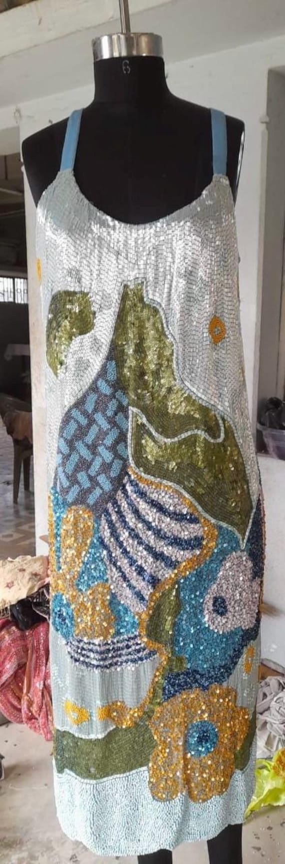 Oscar De La Renta haute couture  inspired hand embroidery Dress for evening wear, cocktail party, reception dress custom made