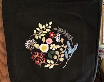 Hand embroidered tote bag