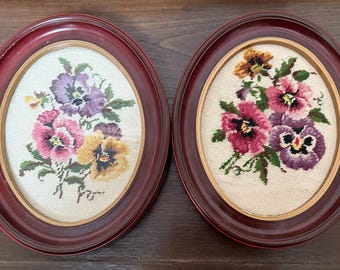 Antique floral cross stitch composition