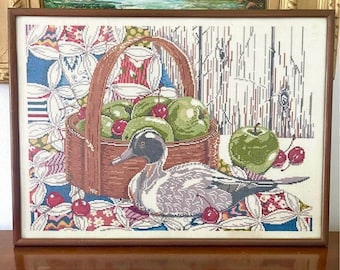 Vintage duck cross stitch needlepoint