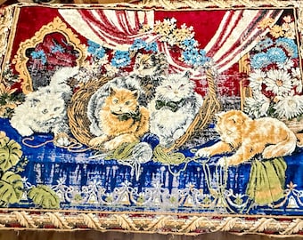 Antique cat tapestry