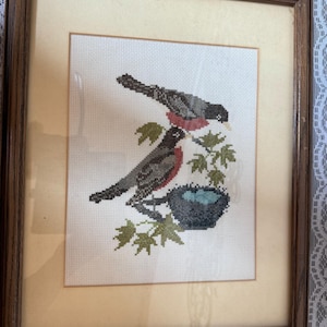 Nesting birds crossstitch