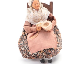 Santon sewing woman figure