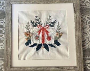 Gift of Christmas embroidered picture