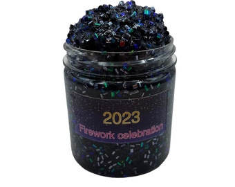 New Year’s 2023 Fireworks Celebration Unscented Bingsu Beads Slime Black