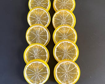 10 pcs Lemon Slices Charms Artificial Citrus Fruit Slime Fall Miniature Plastic