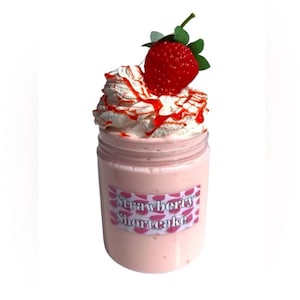DIY Strawberry Shortcake Scented Butter Cloud Slime Pink Red