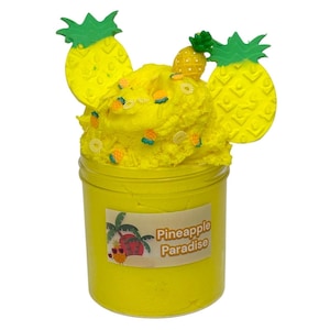 Pineapple Paradise Scented Cloud Dough Yellow Fruit Slime