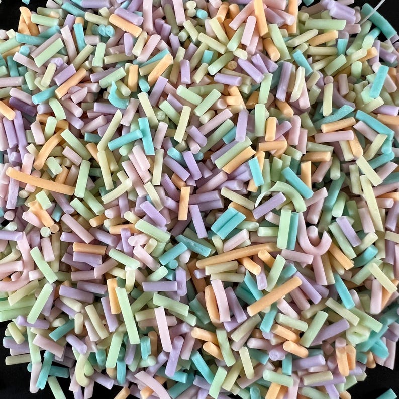 Random Sprinkle 25 Grams Pastel Rainbow Colorful Fake Fimo Slices Slime Polymer Clay ...