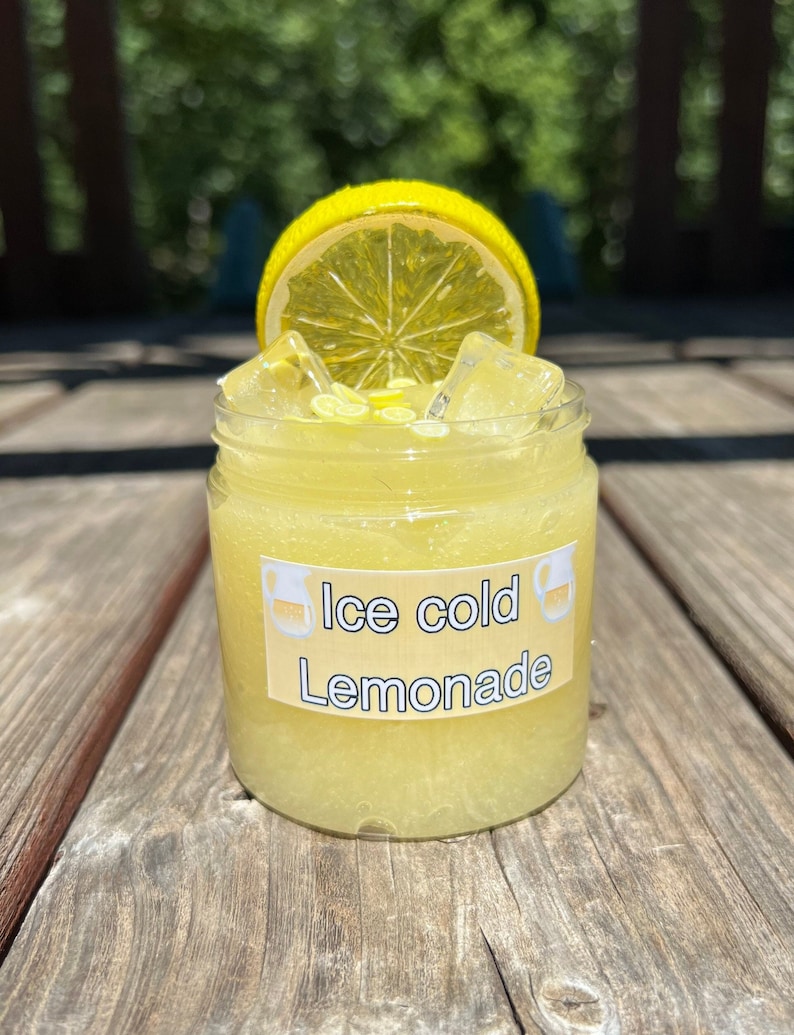Ice Cold Lemonade Lemon Scented Clear Glossy Jelly Slime image 1