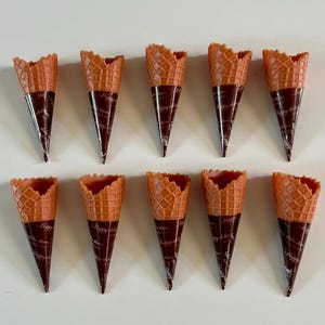 10 pcs Waffle Ice Cream Cone Fake Food Wrapped Silicone Soft Charms Slime Cabochon