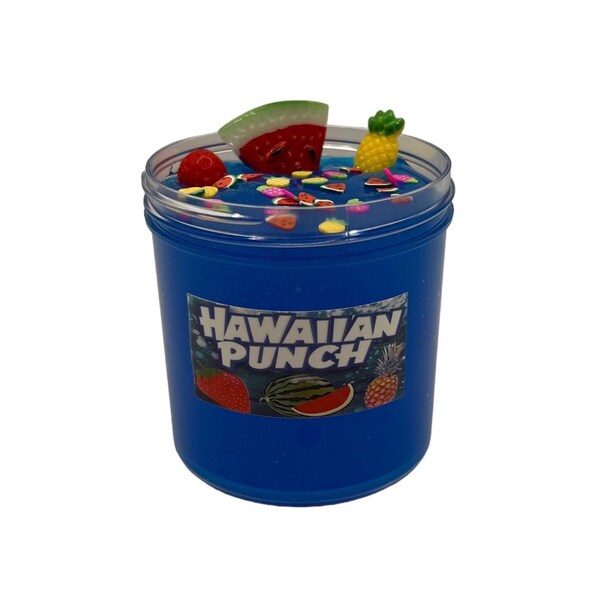 Hawaiian Punch Blue Fruit Slime Scented Clear Glossy Slime Watermelon Pineapple Strawberry Fruit Punch