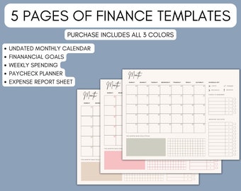 Budget Planner Templates for Goodnotes and Notability, PDF Budget and Finance Templates, cute finance templates