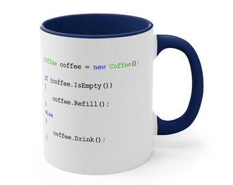 Taza de café con acento de café de codificación, 11 oz