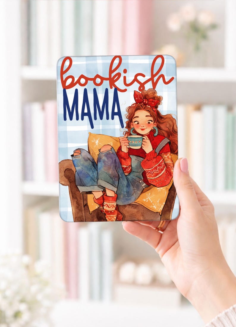 Insert para Kindle Bookish Mama | Diseño Cozy PNG | Insert para Funda Kindle Transparente 4.9x6.8 | Descarga Digital imagen 2