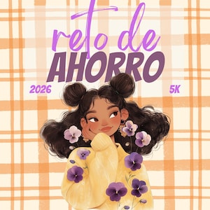 Reto de Ahorro 2026 5K A6 | Desafío Bíblico Opcional para Sobres | Einlagen A6 PNG | Girly Stiefmütterchen | Descarga Digital | Spanisch